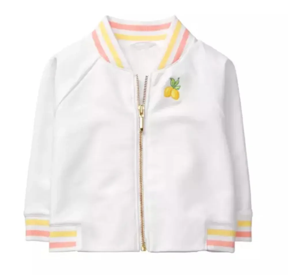 Janie and Jack Lemon Bomber Jacket Sz 12-18 mo